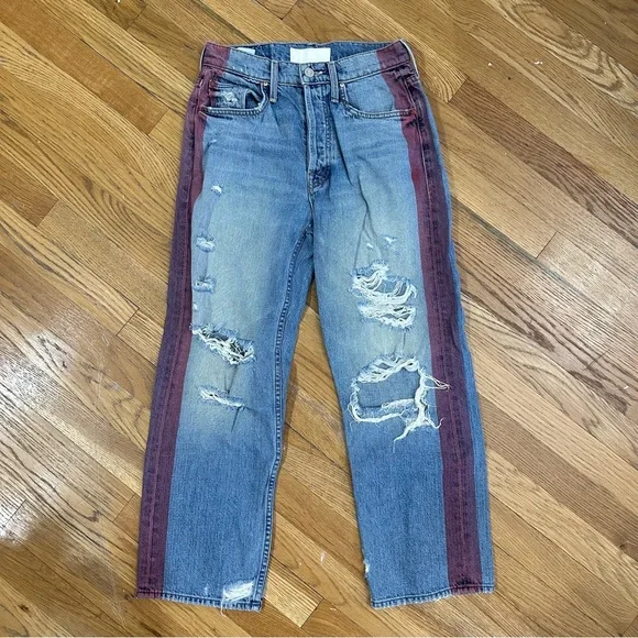 MOTHER JeansMother The Trasher Distressed Baggy Fit Streetwear Ankle Crop